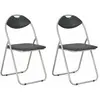 vidaXL Chaises pliantes à manger lot de 2 noir similicuir