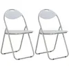 vidaXL Chaises pliantes à manger lot de 2 blanc similicuir