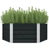 vidaXL Jardinière surélevée Anthracite 129x129x45 cm Acier galvanisé