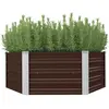 vidaXL Jardinière surélevée Marron 129x129x46 cm Acier galvanisé
