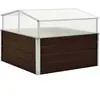 vidaXL Serre Marron 100 x 100 x 85 cm Acier galvanisé