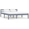 vidaXL Cadre de lit Gris Bois de pin massif 140 x 200 cm