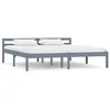 vidaXL Cadre de lit Gris Bois de pin massif 160 x 200 cm