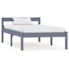 vidaXL Cadre de lit Gris Bois de pin massif 100 x 200 cm
