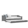 vidaXL Cadre de lit extensible Gris Bois de pin 90x200 cm