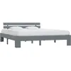 vidaXL Cadre de lit Gris Bois de pin massif 180 x 200 cm