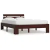 vidaXL Cadre de lit Marron foncé Bois de pin massif 140 x 200 cm