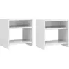 vidaXL 2 pcs Tables de chevet Blanc brillant 40 x 30 x 40 cm Aggloméré