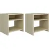 vidaXL Tables de chevet 2pcs Chêne sonoma 40x30x40cm Bois d'ingénierie