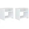 vidaXL Tables de chevet 2 pcs Blanc 40x30x40 cm Bois d'ingénierie