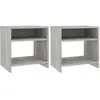 vidaXL Tables de chevet 2 pcs Gris béton 40x30x40 cm Bois d'ingénierie