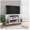 vidaXL Meuble TV avec roulettes blanc 80x40x45 cm bois d'ingénierie