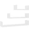 vidaXL Étagères murales 3 pcs Blanc Bois d'ingénierie