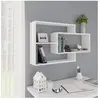 vidaXL Étagères murales Blanc 104x20x58,5 cm Bois d'ingénierie