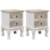 vidaXL 2 pcs Tables de chevet 35x30x50 cm Bois de Paulownia