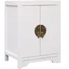 vidaXL Table de chevet Blanc 38 x 28 x 52 cm Bois de Paulownia