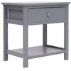 vidaXL Table de chevet Gris 40x29x42 cm Bois de Paulownia