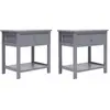 vidaXL Tables de chevet 2 pcs Gris 40x29x42 cm Bois de Paulownia