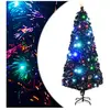 vidaXL Arbre de Noël pré-éclairé avec support 210 cm fibre optique