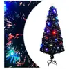 vidaXL Arbre de Noël pré-éclairé avec support 240 cm fibre optique