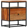 vidaXL Table de chevet 40 x 30 x 50 cm Bois de récupération et acier