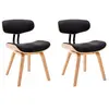 vidaXL Chaises à manger lot de 2 noir bois courbé et similicuir