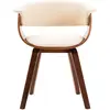 vidaXL Chaise à manger crème bois courbé et similicuir
