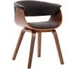 vidaXL Chaise à manger Gris Bois courbé et tissu