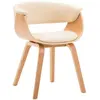 vidaXL Chaise de salle à manger Crème Bois courbé et similicuir