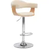vidaXL Tabourets de bar lot de 2 crème bois courbé et similicuir