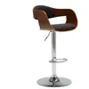 vidaXL Tabouret de bar Gris Bois courbé et tissu