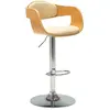 vidaXL Tabouret de bar Crème Bois courbé et similicuir