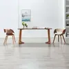 vidaXL Chaise de salle à manger Crème Bois courbé et similicuir