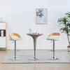 vidaXL Tabourets de bar lot de 2 crème similicuir et bois courbé