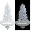 vidaXL Arbre de Noël neigeux avec base de parapluie Blanc 190 cm