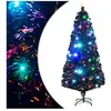 vidaXL Arbre de Noël pré-éclairé avec support 180 cm fibre optique