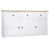 vidaXL Buffet Blanc 135x40x80 cm Pin solide Gamme Panama