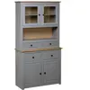 vidaXL Buffet haut Gris 93x40,5x180 cm Pin Gamme Panama