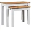 vidaXL Tables gigognes 2pcs Blanc Bois pin massif Assortiment Panama