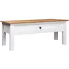 vidaXL Table basse Blanc 100x60x45 cm Pin massif Assortiment Panama
