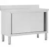 vidaXL Table de travail avec portes coulissantes 120x50x(95-97)cm Inox