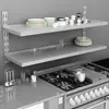 vidaXL Étagère murale à 2 niveaux Acier inoxydable 150x30 cm