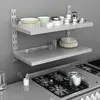 vidaXL Étagère murale à 2 niveaux Acier inoxydable 100x30 cm