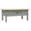 vidaXL Vidaxl Table Basse Pin Mexicain Gamme Corona Gris 100x60x45 Cm