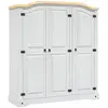 vidaXL Garde-robe avec 3 portes Gamme Corona pin mexicain Blanc