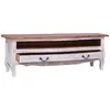 vidaXL Meuble TV 120 x 30 x 40 cm Blanc Bois de récupération massif