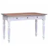 vidaXL Bureau et tiroirs blanc 117x57x75cm bois de récupération massif