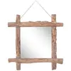 vidaXL Miroir à bûches Naturel 70x70 cm Bois de récupération massif