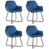 vidaXL Chaises à manger lot de 4 Bleu Velours