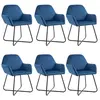 vidaXL Chaises à manger lot de 6 bleu velours